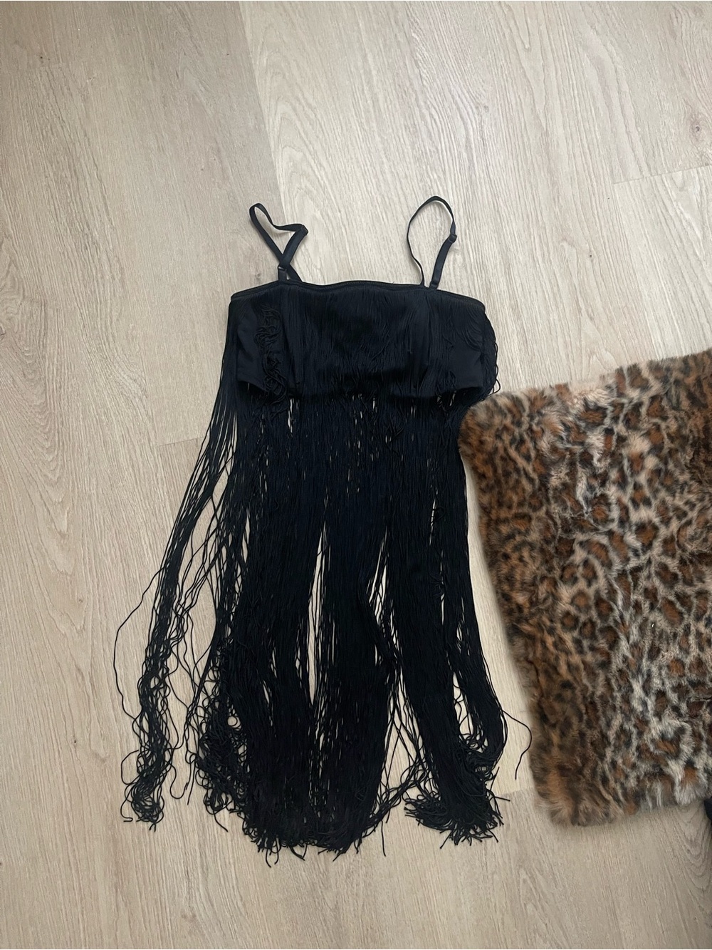 Black Fringe Crop Top